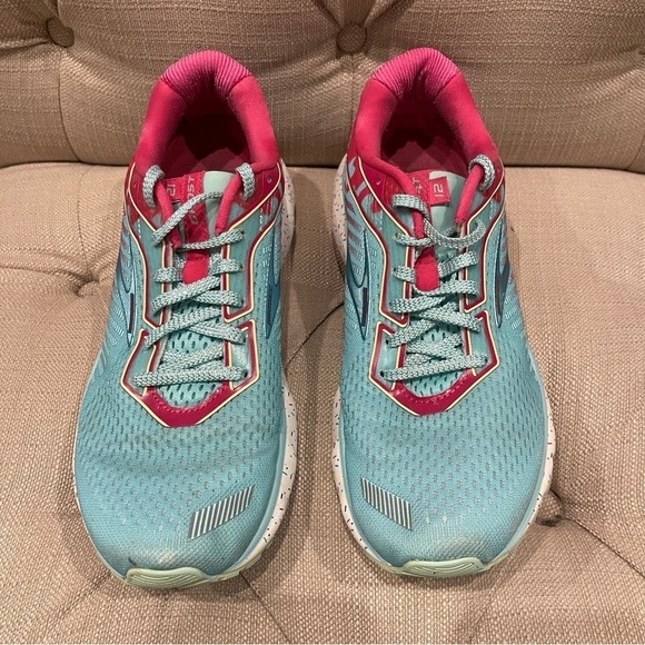 Brooks Ghost 12 Zappos 20th Anniversary Running Shoes Womens Size 8.5 Blue Pink - Picture 2 of 11